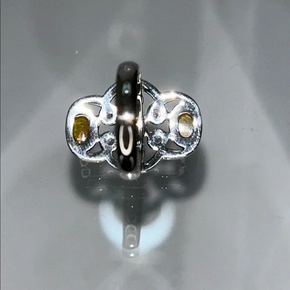 NWOT Genuine Ethiopian Opal Blue Topaz Gemstone Sterling Silver Ring Bohemian - Picture 5 of 11